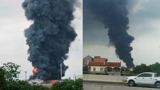 Cháy lớn tại xưởng mút xốp ở Yên Mỹ, Hưng Yên
