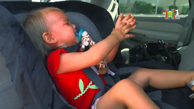Nguy hiểm khi trẻ ở trong xe kín dưới trời nắng nóng